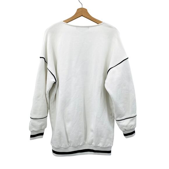 Maniere De Voir White V Neck Tunic Sweatshirt - Picture 3 of 3